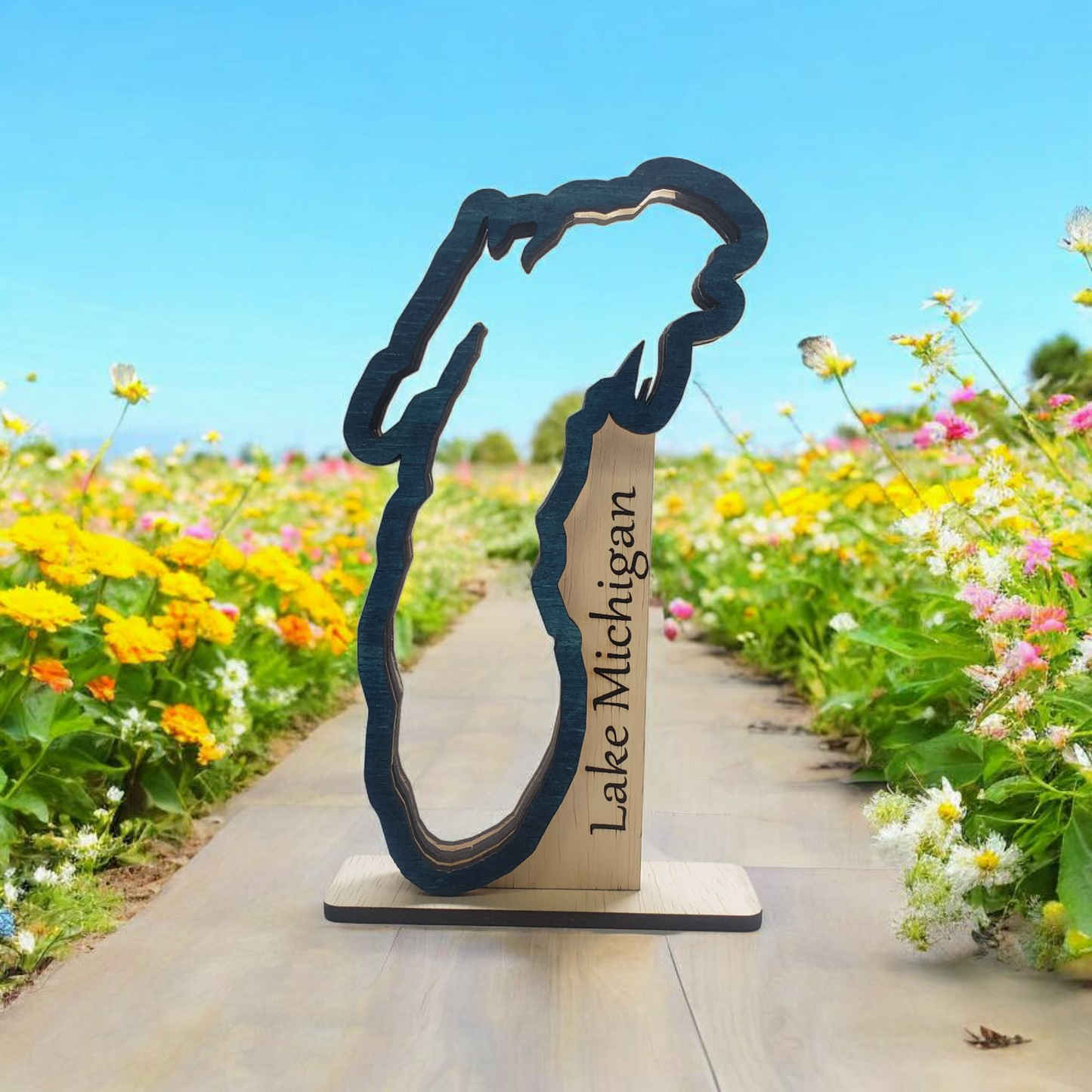 Lake Michigan Sea Glass Shadowbox Display, Single Sided, Double Sided Shelf Sitter, Standard and High Capacity, Medium