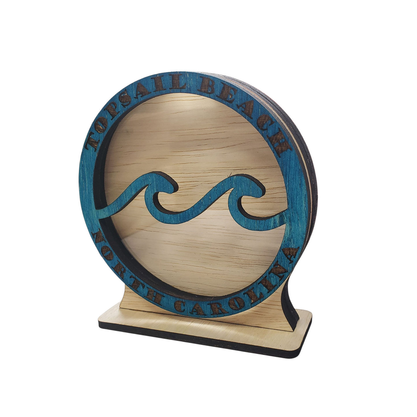 Wave Sea Glass Shadowbox Display Single Sided, Window Hanging, Double Sided Shine-through Shelf Sitter, LED Light, Small