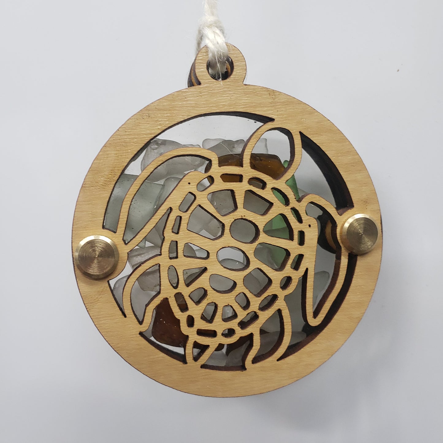 Sea Turtle Sea Glass Beach Glass Shadowbox Ornament
