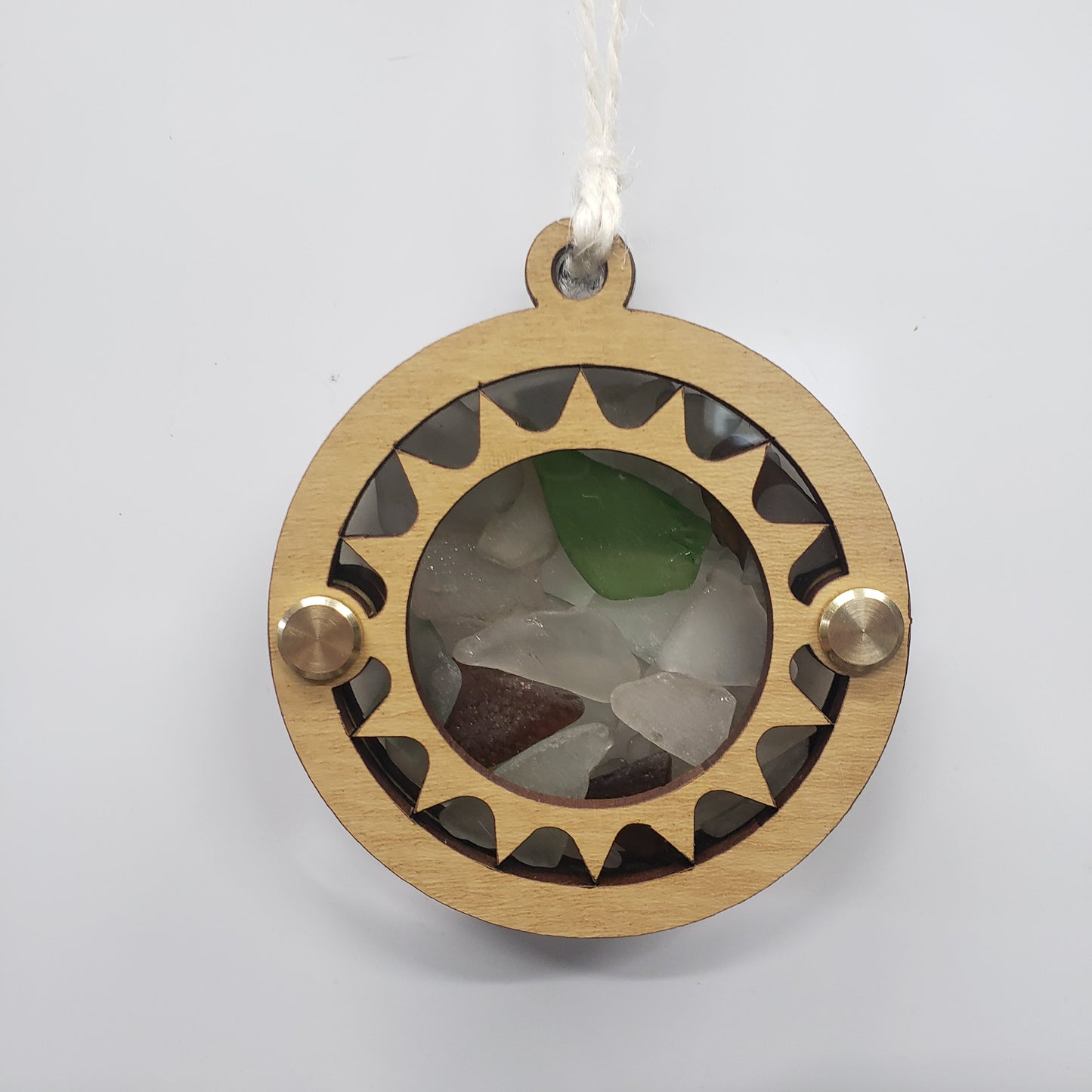Sun Sea Glass Beach Glass Shadowbox Ornament