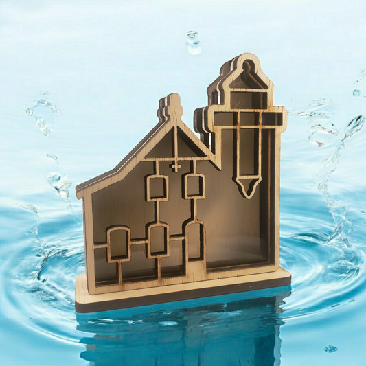 Sand Island Lighthouse Apostle Islands Wisconsin Sea Glass Shadowbox Display Single Sided, Window Hanging, Double Sided, LED Light, Small