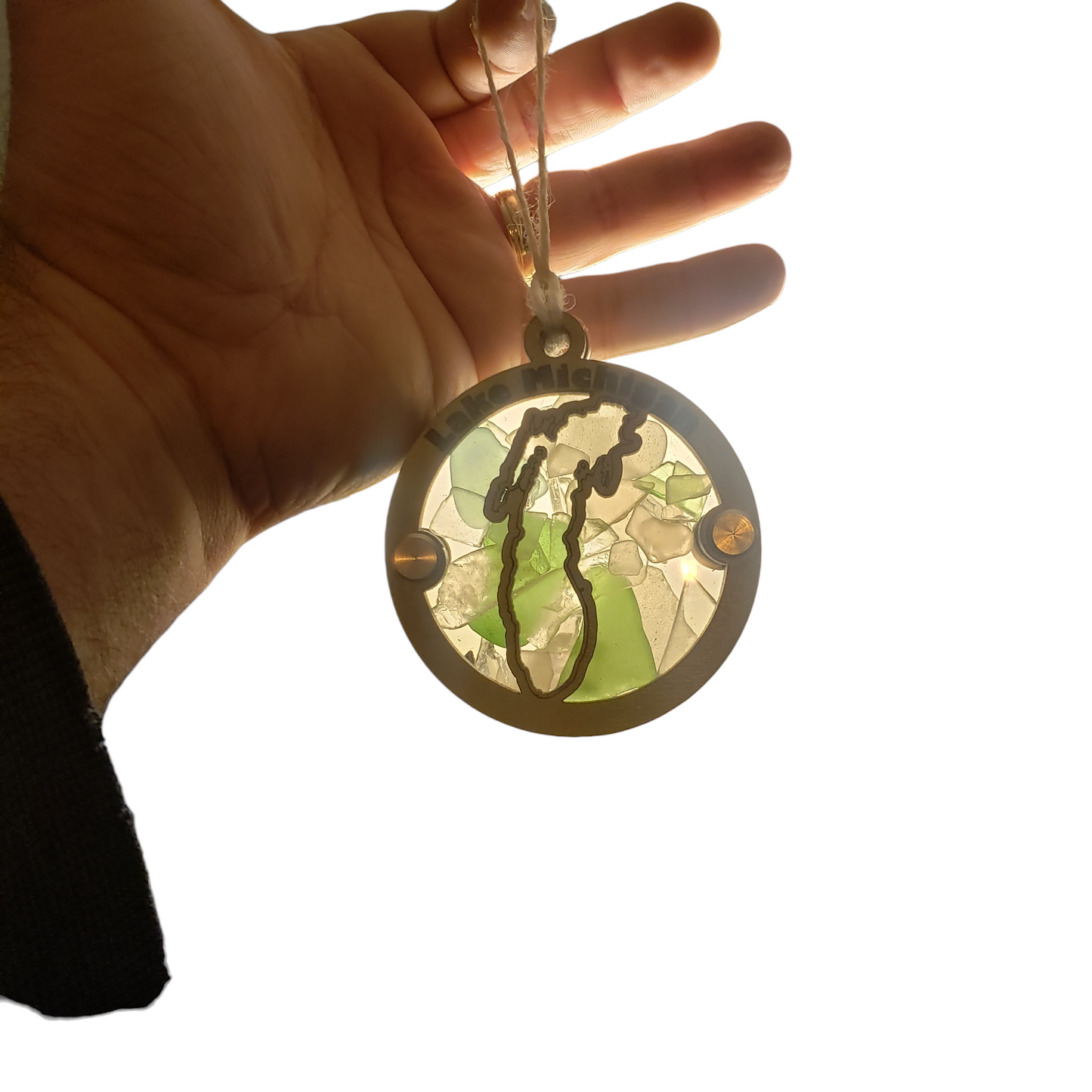 Great Lakes Beach Glass Shadowbox Ornament Set or Individual, Lake Superior, Lake Huron, Lake Michigan, Lake Erie, Lake Huron