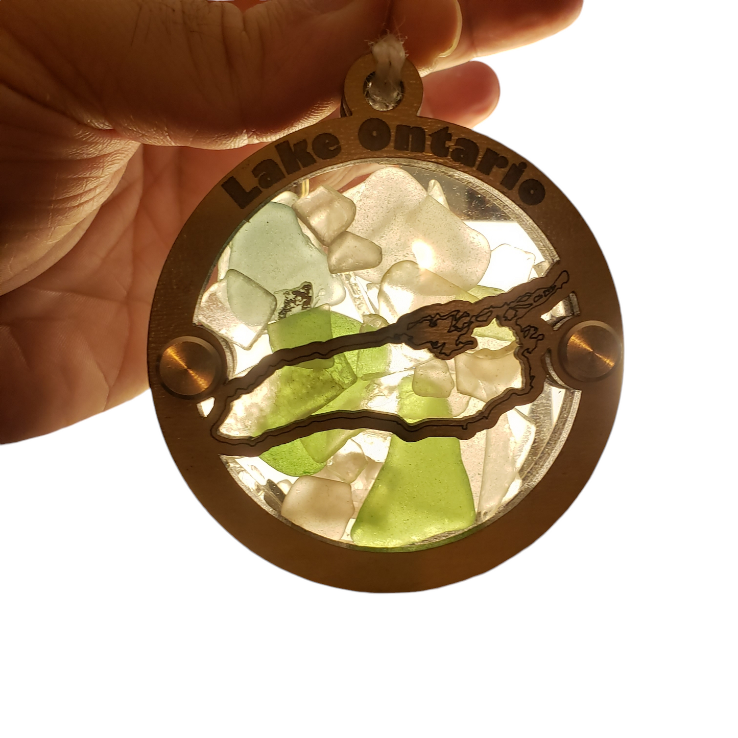 Great Lakes Beach Glass Shadowbox Ornament Set or Individual, Lake Superior, Lake Huron, Lake Michigan, Lake Erie, Lake Huron