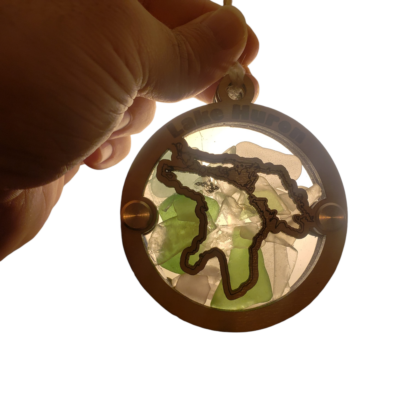 Great Lakes Beach Glass Shadowbox Ornament Set or Individual, Lake Superior, Lake Huron, Lake Michigan, Lake Erie, Lake Huron