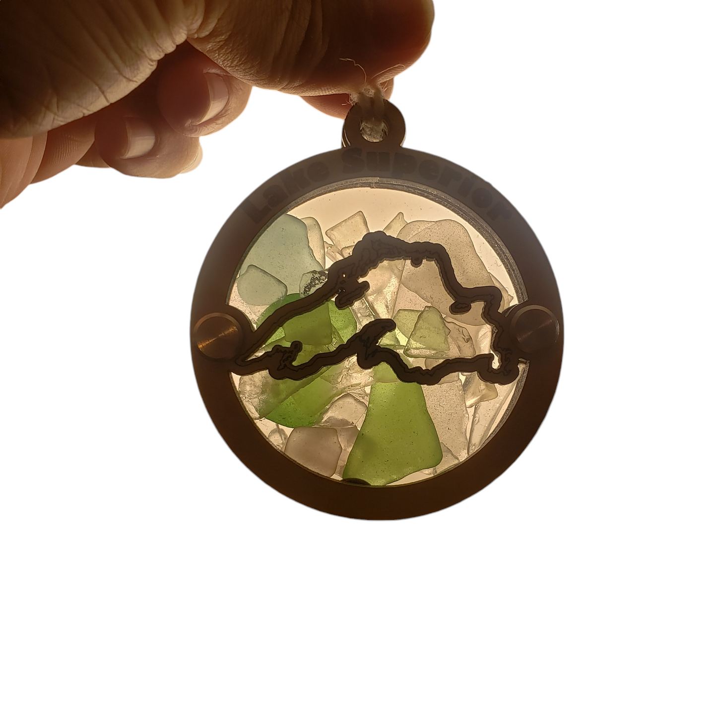 Great Lakes Beach Glass Shadowbox Ornament Set or Individual, Lake Superior, Lake Huron, Lake Michigan, Lake Erie, Lake Huron