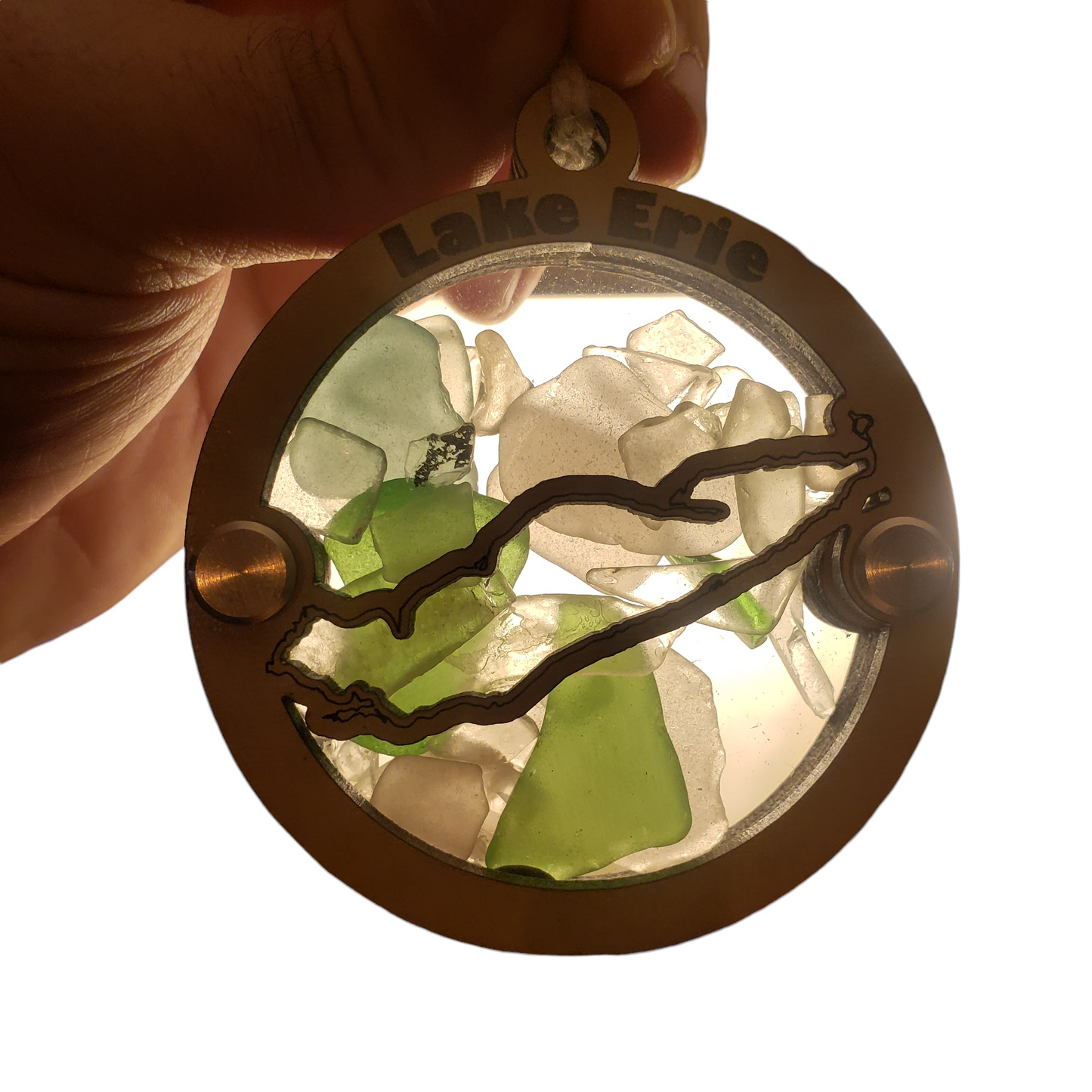 Great Lakes Beach Glass Shadowbox Ornament Set or Individual, Lake Superior, Lake Huron, Lake Michigan, Lake Erie, Lake Huron