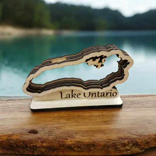 Lake Ontario Sea Glass Shadowbox Display Single Sided, Window Hanging, Double Sided Shine-Through Shelf Sitter, LED Night Light, Small