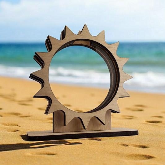 Sun Sea Glass Shadowbox Display Single Sided, Window Hanging, Double Sided, LED Night Light, Small