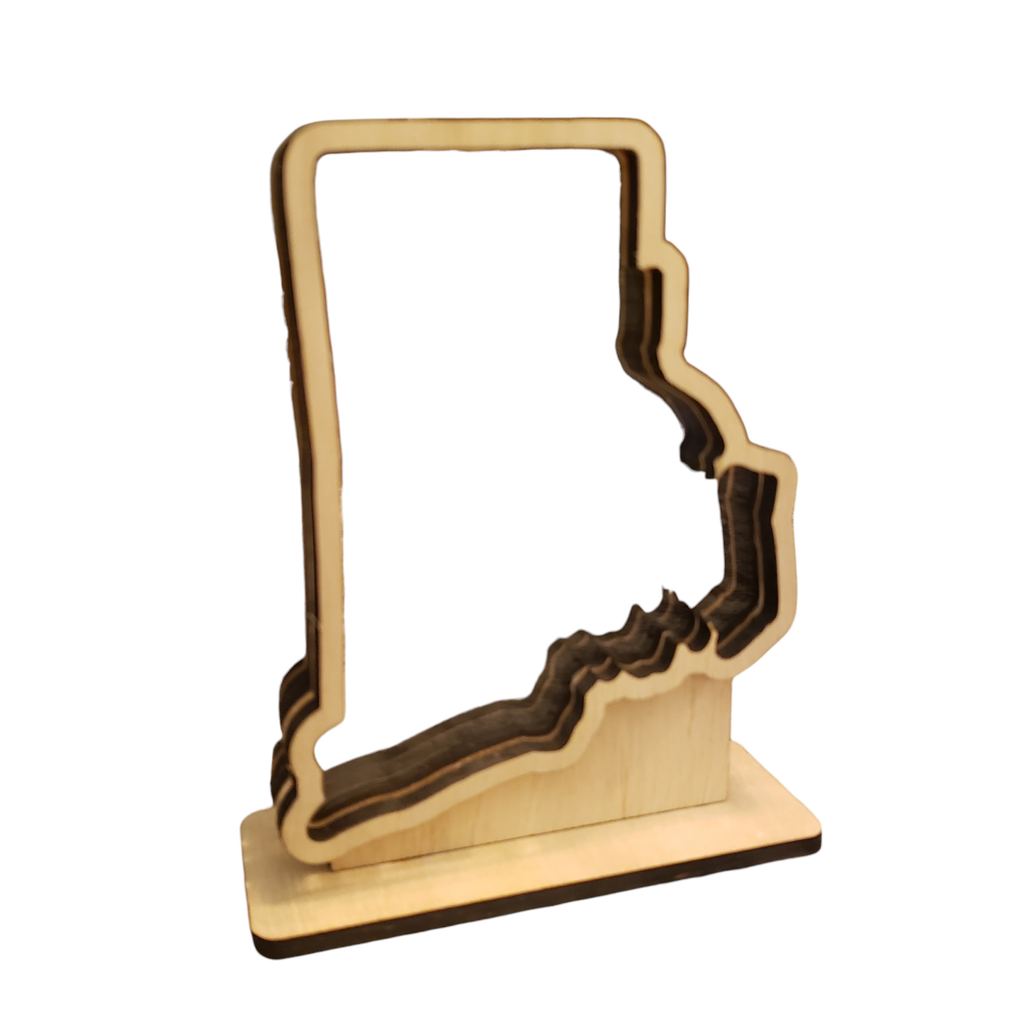 Rhode Island Sea Beach Glass Shadowbox Display, Single Sided, Window Hanging, Shine-Through Double Sided Shelf Sitter, LED Light, Small