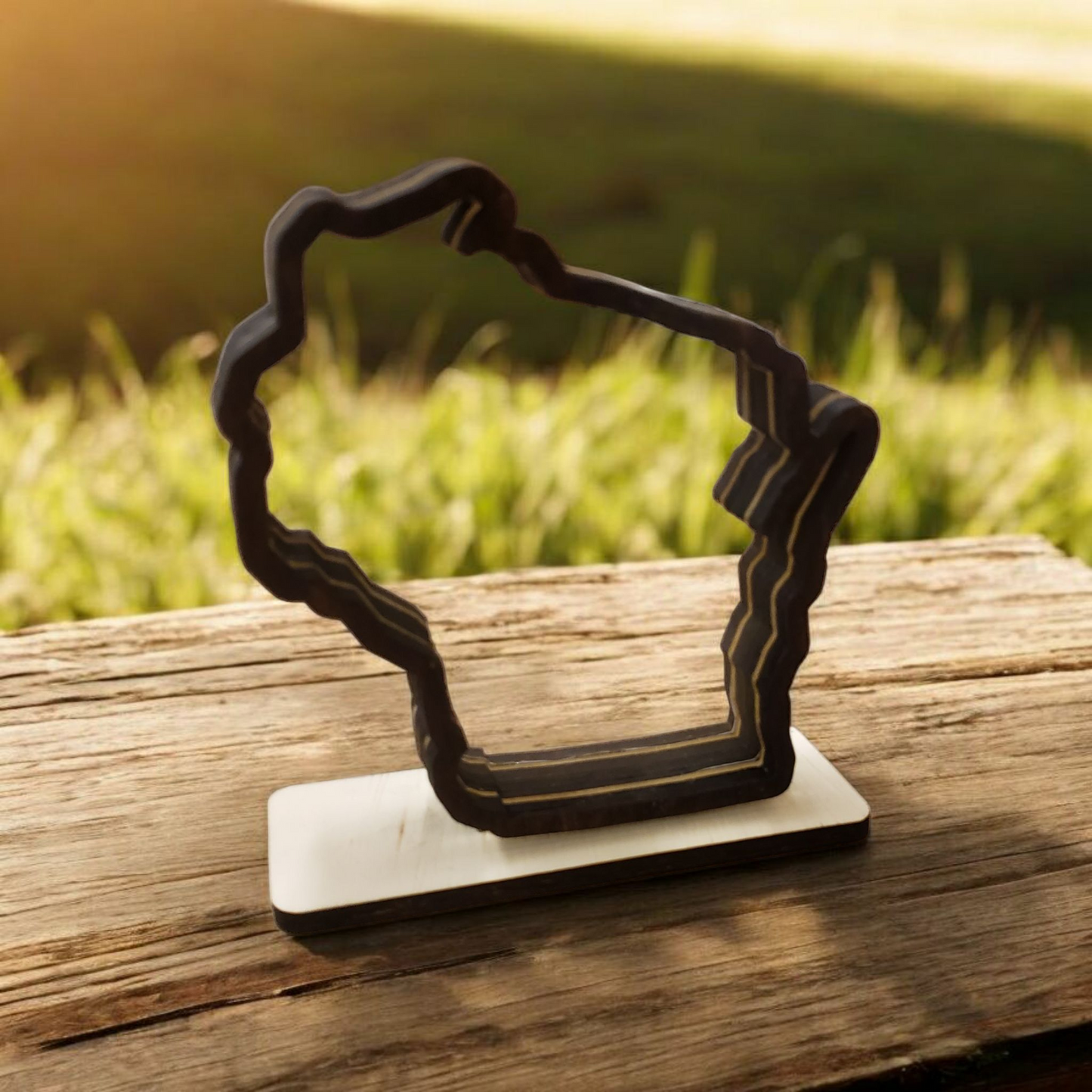 Wisconsin Sea Glass Shadowbox Display Single Sided, Window Hanging, Double Sided Shine-through Shelf Sitter, LED Light, Small