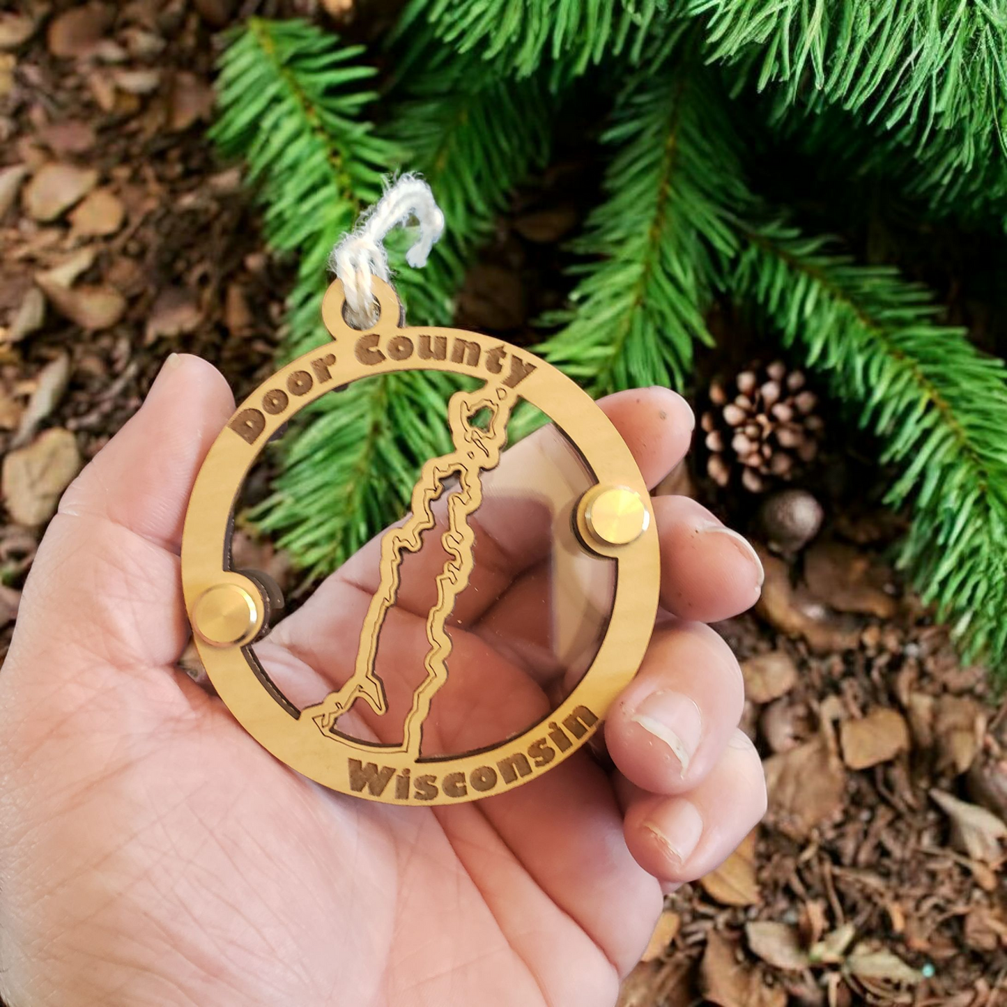 Door County Beach Glass Shadowbox Ornament