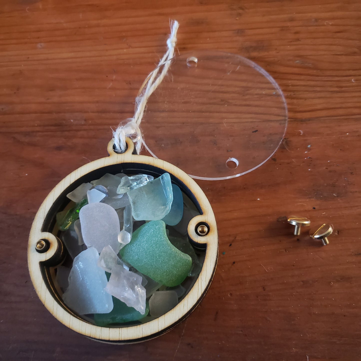 Dragonfly Sea Glass Beach Glass Shadowbox Ornament