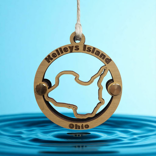 Kelleys Island, OH Beach Glass Shadowbox Ornament