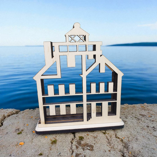 Lorain OH Lighthouse Sea Glass Shadowbox Display Single Sided, Window Hanging, Double Sided, LED Night Light, Small