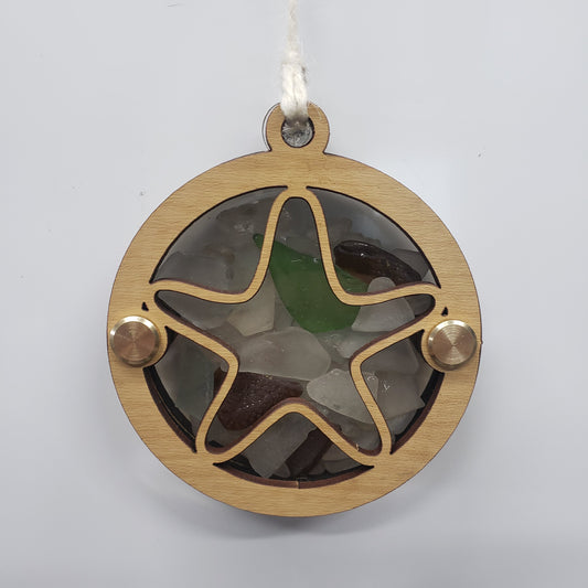 Starfish Sea Star Sea Glass Beach Glass Shadowbox Ornament