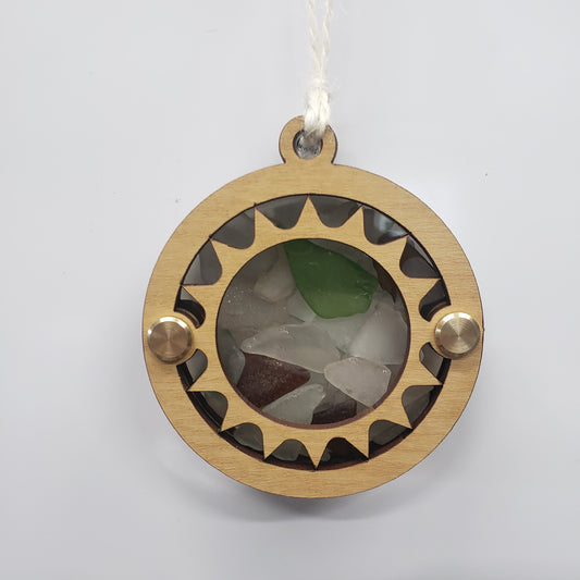 Sun Sea Glass Beach Glass Shadowbox Ornament